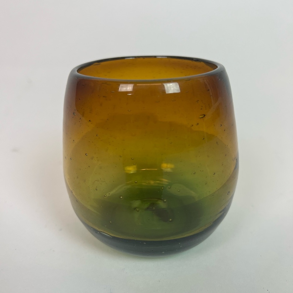 Artisan Studio Handblown Drinking Glass or Candle Holder unmarked